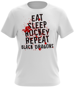 T-Shirt | eat sleep bloody | weiß | Black Dragons