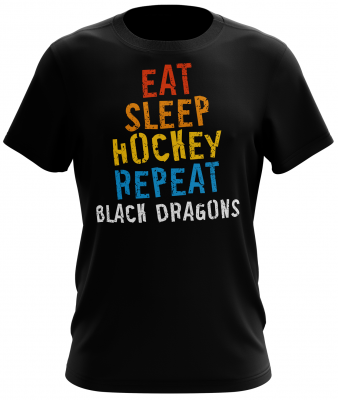 T-Shirt | eat sleep | schwarz | Black Dragons